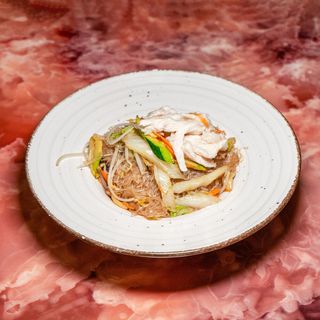 Spaghetti di Soia con Stracetti di Pollo