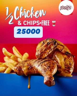 1/2 Chicken & Chips + Free Drink