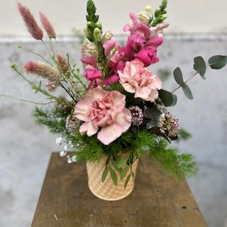 Vasetto in latta fiorito 