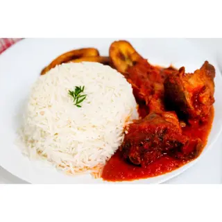 Royal Special White And Stew Served With Chicken