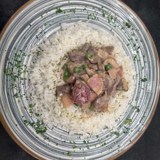 Trifolato di funghi con risotto