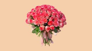 45ცალი სიყვარულის ვარდისფერი ბუკეტი