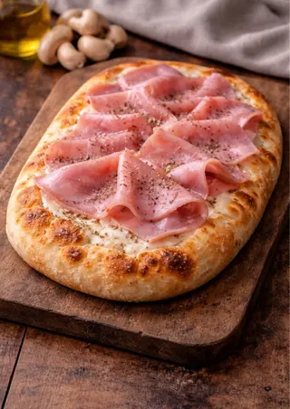 Pizza negrini jamón y queso.