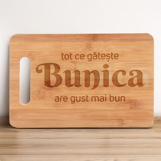 Tocător bambus gravat- Bunica