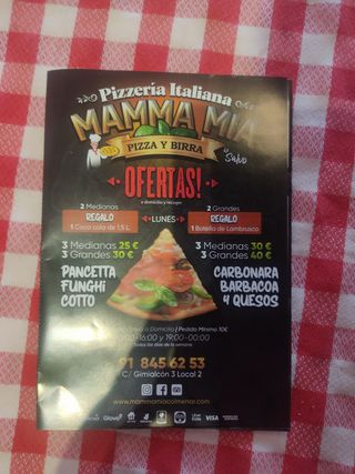 Oferta 3 pizzas 2 (grandes)