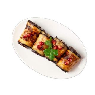 Rollos de berenjena y jamón de Parma