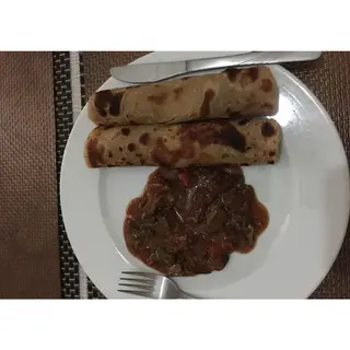 Liver with Chapati/Anjera and Tea
