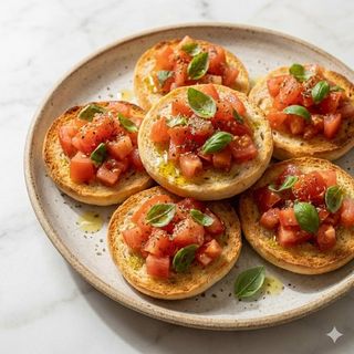 Focaccine-bruschetta al pomodoro