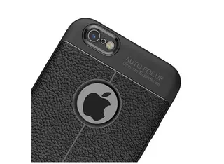 Силиконов калъф гръб Litchi имитиращ кожа - iPhone 7, 8, SE2, черен
