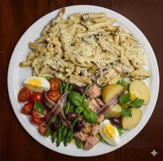 Half Salad Half Penne