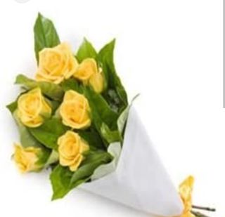 6 rose gialle ben confezionate