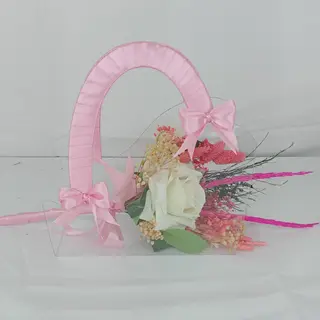 1 Rose Artificiel Blanche avec Sac Plexi