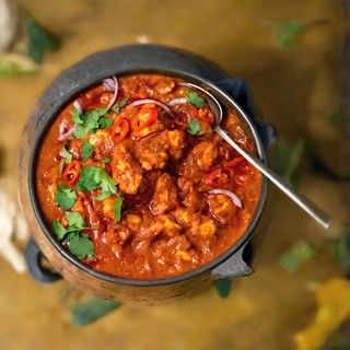 Chicken madras curry with basmati rice