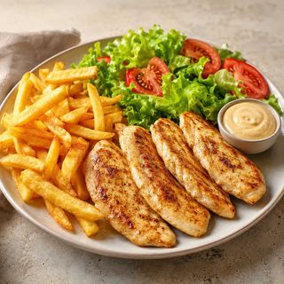Filetones De Pollo Supreme + Ensalada + Patatas + Salsa A Elegir