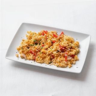 Revuelto De Bacalao Con Pimiento Y Cebolla