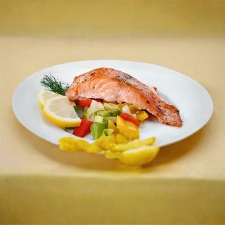 Форель запечённая с овощами