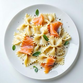 Farfalle con panna e salmone