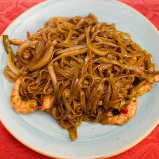 Tallarines De Arroz Con Gambas