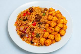 Asun Pepper Rice + Fried Plantain