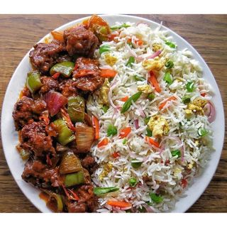 Chilly Chicken + Egg Fried Rice