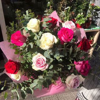 Docena de rosas variadas 