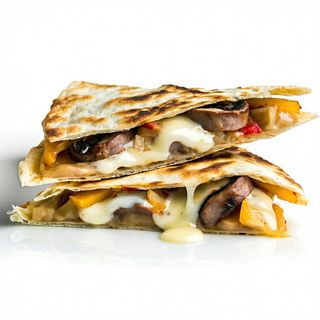Piadina con salsiccia, fontina e porcini