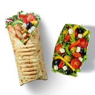 Zestaw Wrap California chicken bacon z sałatką lub ziemniaczkami