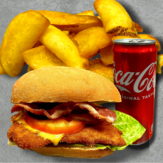 Kid menù cotoletta con patatine e bibita