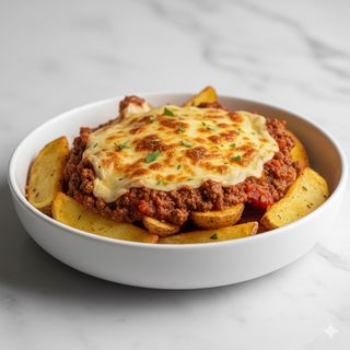 Patatas Con Boloñesa Y Queso