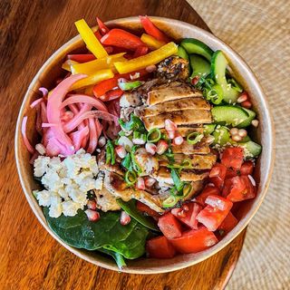 Healthy Bowl + Sourdough Bread Roll