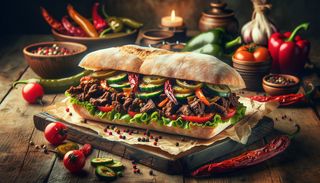 Ciabatta cu vită picantă