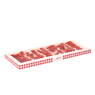 Caja Jamón ibérico de bellota cortado a cuchillo. Acompañado de pan feo