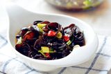 Black Fungus in Vinegar Sauce and chopped Garlic