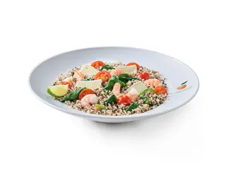 Salmão e camarão