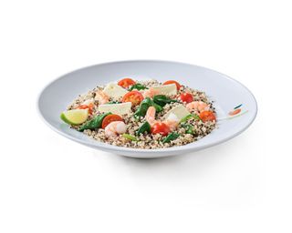 Salmão e camarão