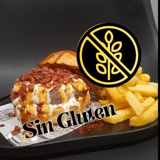 Hamburguesa “LA MADURITA”  SIN GLUTEN  Con patatas