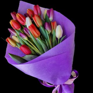 Buchet 21 lalele colorate 