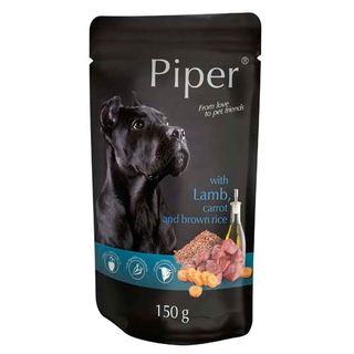 Mancare pentru catei Piper, Adult, 150 g, Aroma de miel