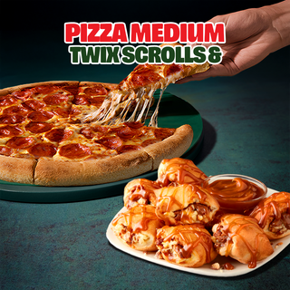 Pizza Medium + Twix scrolls