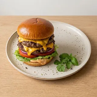King size beef burger with cheese