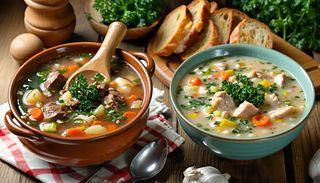 8) Ciorba de văcuță și ciulama de pui