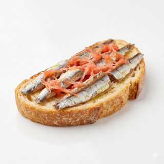 Anchoas de Vinarós con viruta de tomate