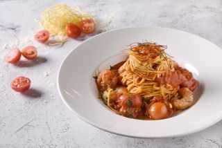 SPAGHETTIS GAMBÓN ROJO ALLA DIAVOLA