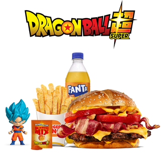 Menú Duo Bacon Cheddar Carne Super Saiyan Con Figura Grande