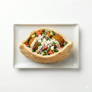 Pan pita con falafel + Feta