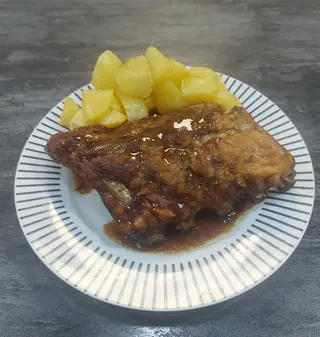 Costilla en salsa bbq para 1 persona