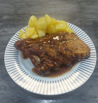 Costilla en salsa bbq para 1 persona