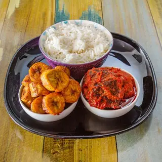 White Rice & Beef + Plantain