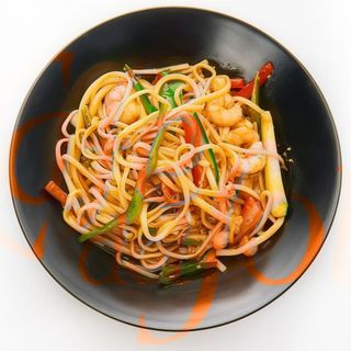 Tallarines con gambas