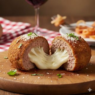 Mezza fornella polpetta e provola